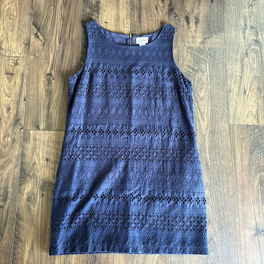 Navy blue jumper dress with pockets